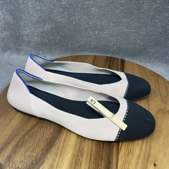 Rothy's Two-Tone Flats in Black and Cream - Picture 9 of 9